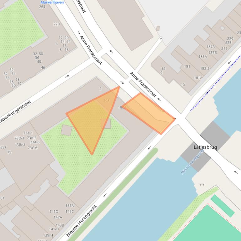 Kaart van postcodegebied 1011SZ.