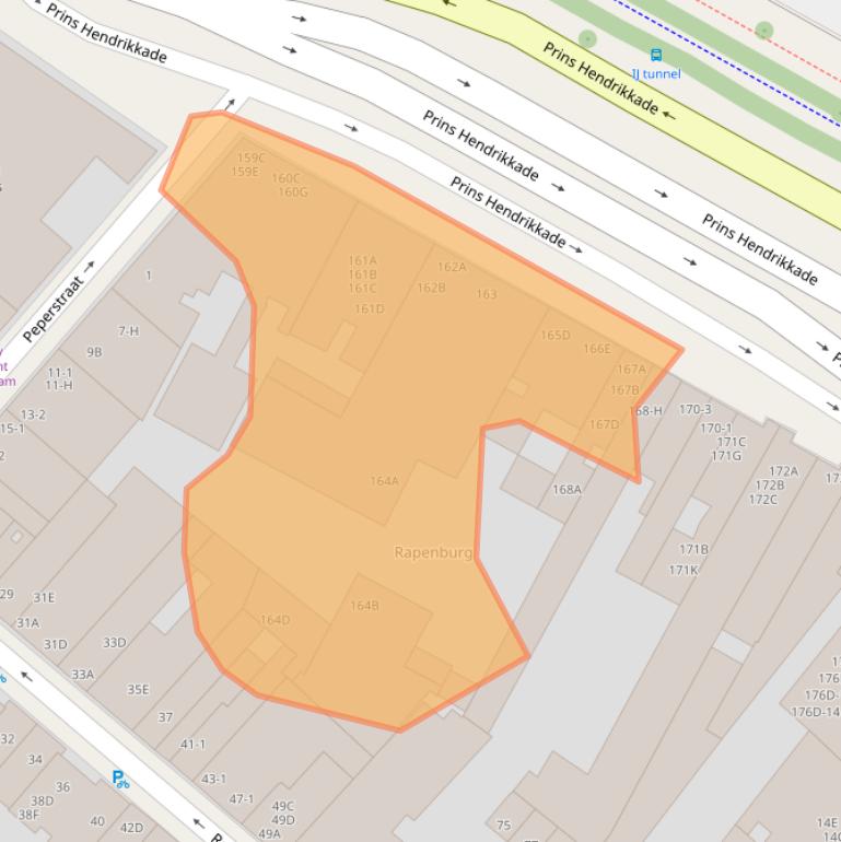 Kaart van postcodegebied 1011TB.