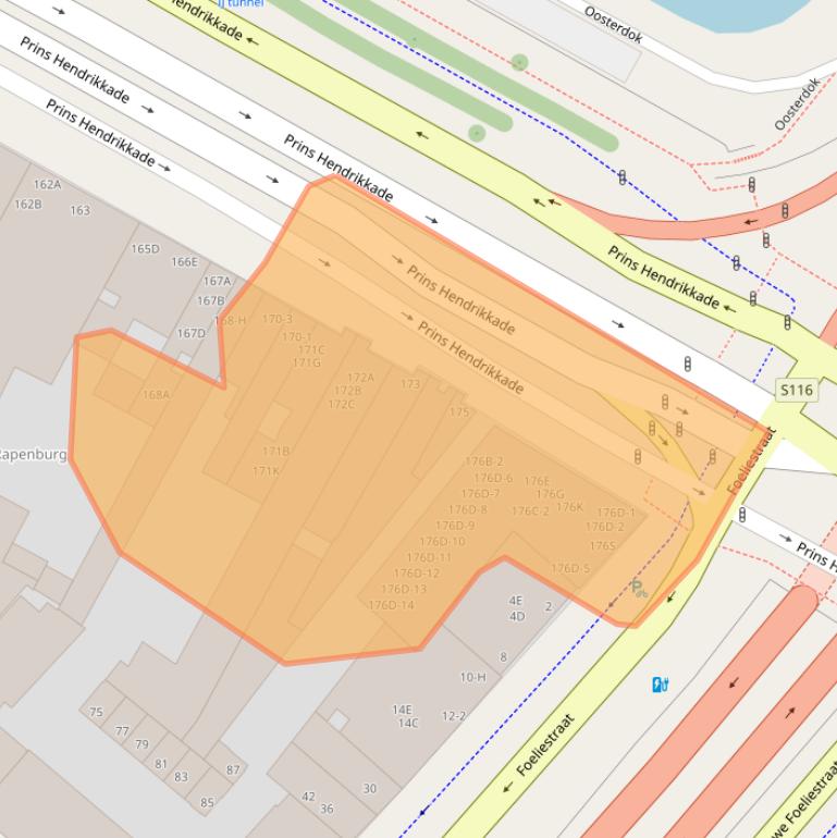 Kaart van postcodegebied 1011TC.