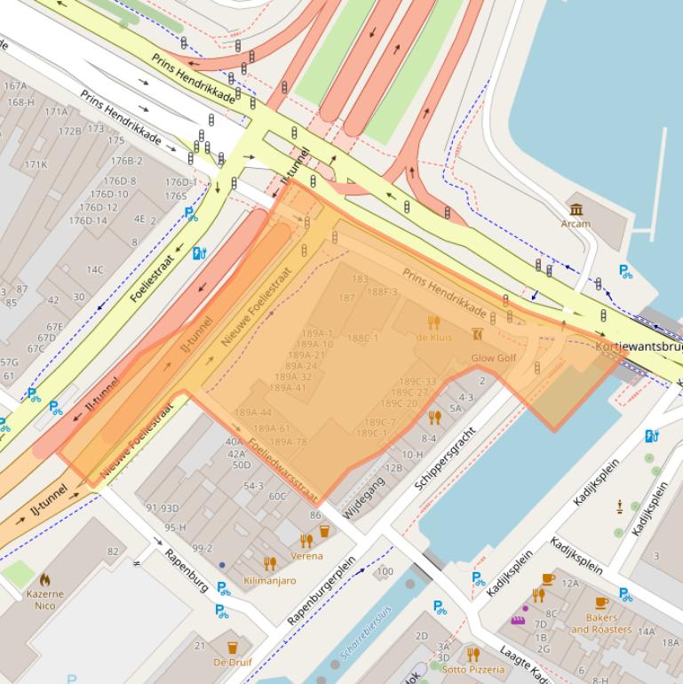 Kaart van postcodegebied 1011TD.