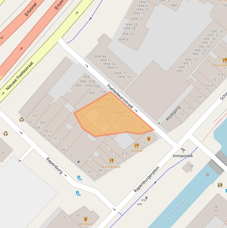 Kaart van postcodegebied 1011TP.