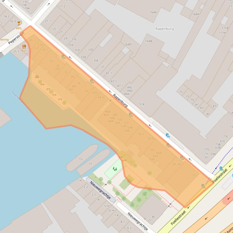 Kaart van postcodegebied 1011TZ.