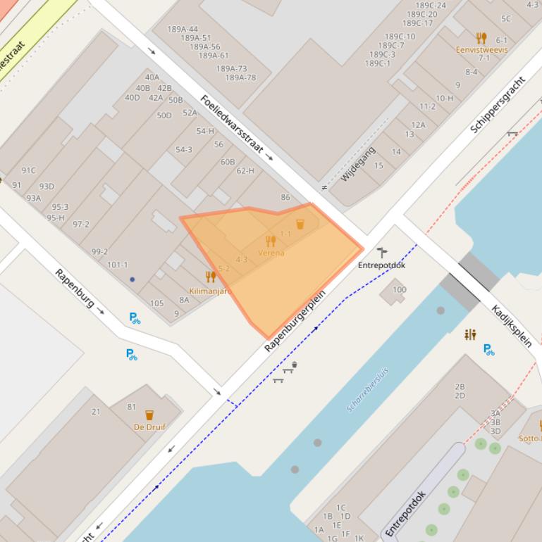 Kaart van postcodegebied 1011VA.