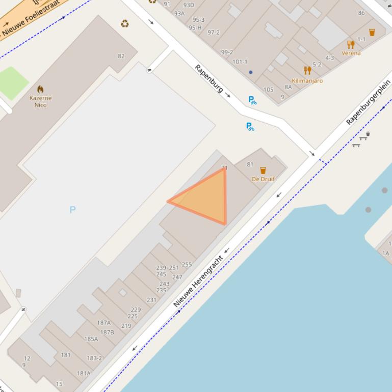 Kaart van postcodegebied 1011VD.