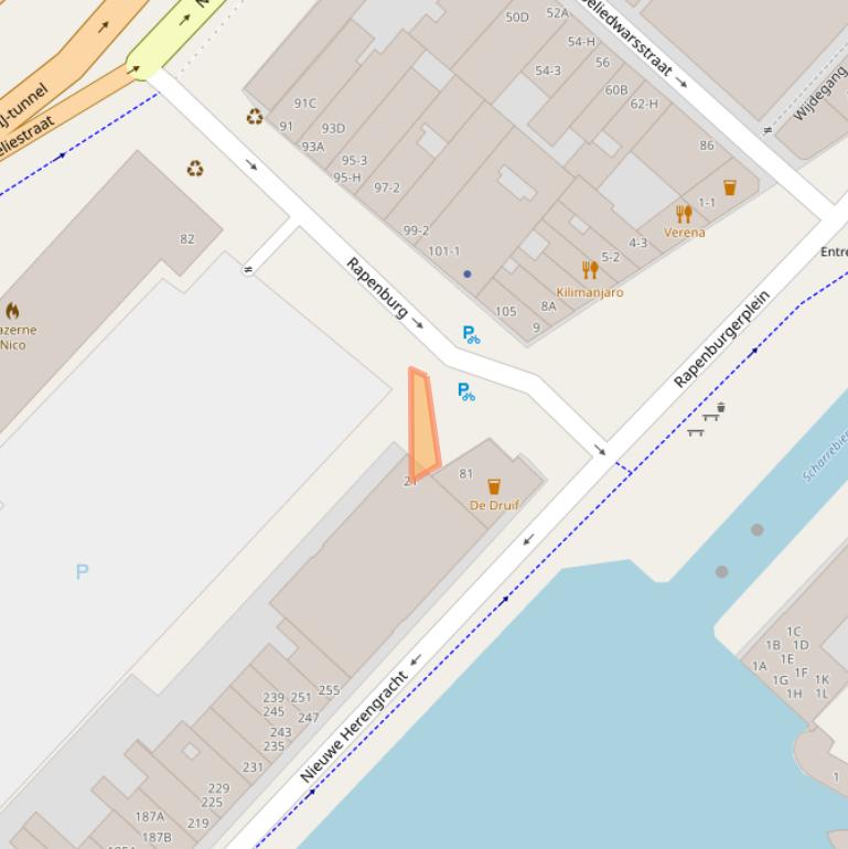 Kaart van postcodegebied 1011VE.