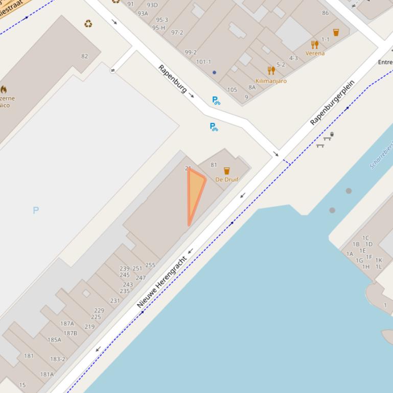 Kaart van postcodegebied 1011VG.