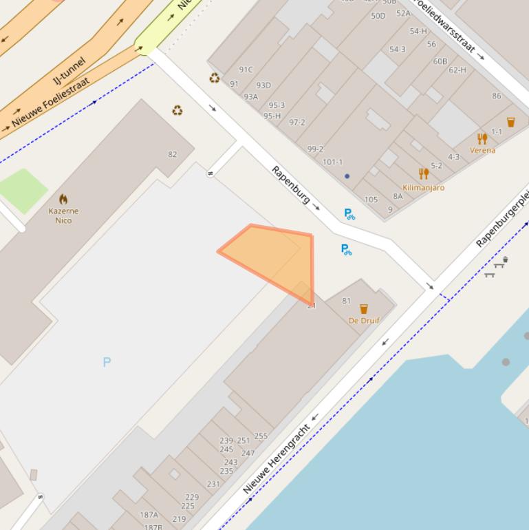 Kaart van postcodegebied 1011VH.