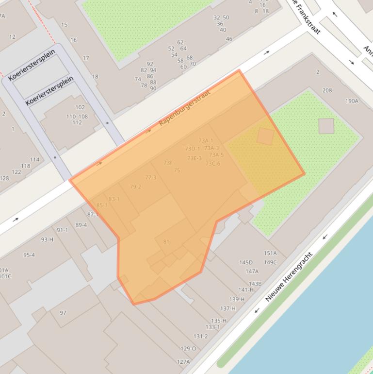 Kaart van postcodegebied 1011VK.