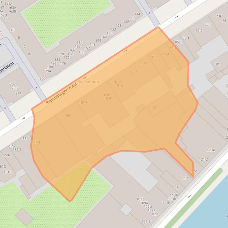 Kaart van postcodegebied 1011VL.