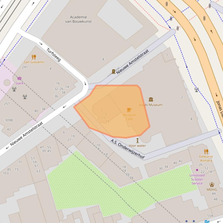 Kaart van postcodegebied 1011VR.