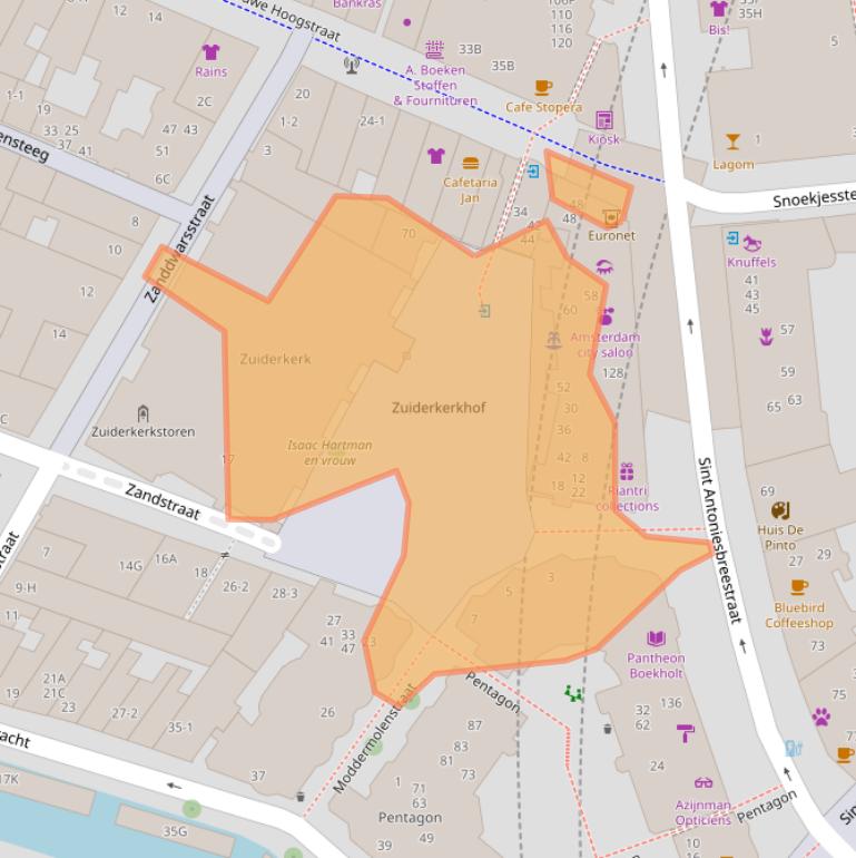 Kaart van postcodegebied 1011WB.