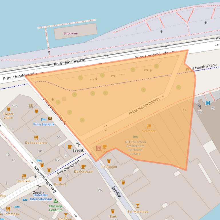 Kaart van postcodegebied 1012AD.