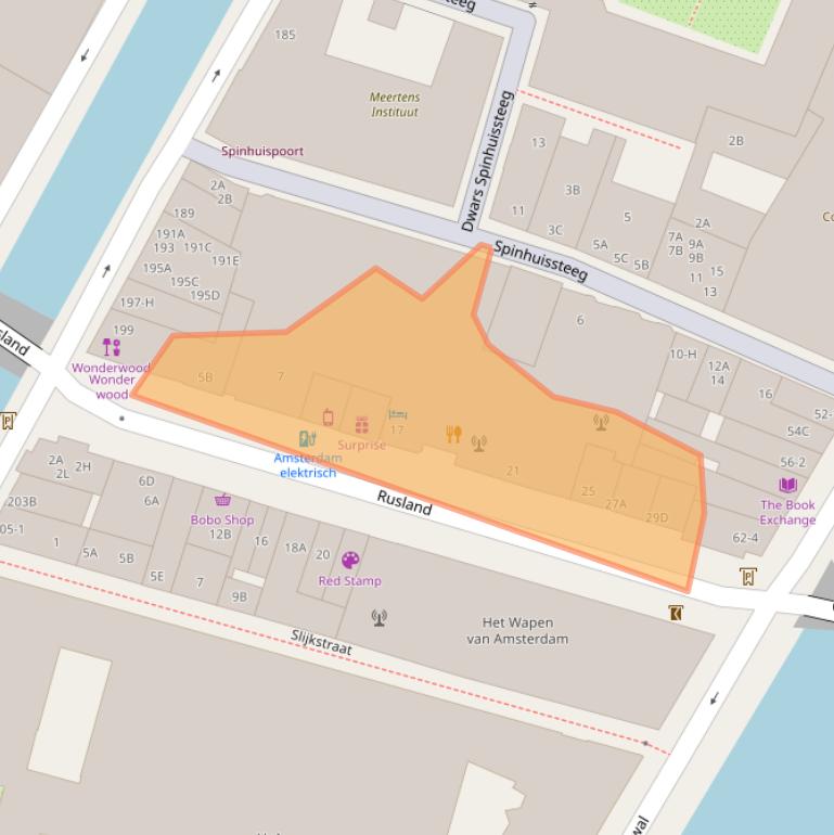 Kaart van postcodegebied 1012CK.