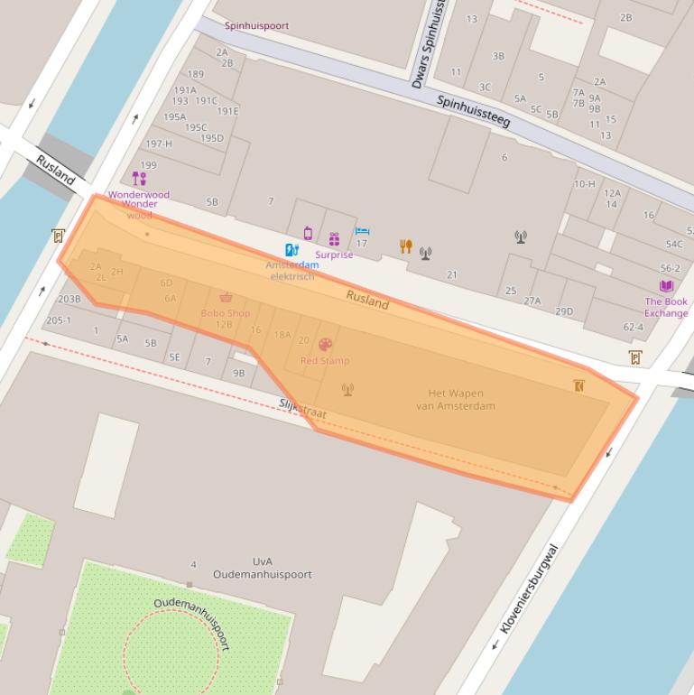 Kaart van postcodegebied 1012CL.