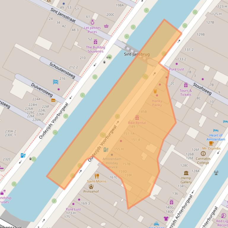 Kaart van postcodegebied 1012ES.