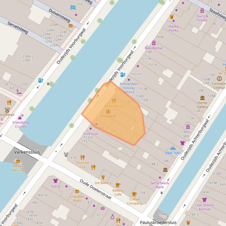 Kaart van postcodegebied 1012ET.