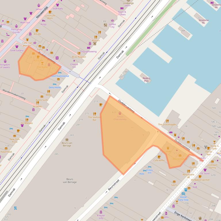 Kaart van postcodegebied 1012JN.