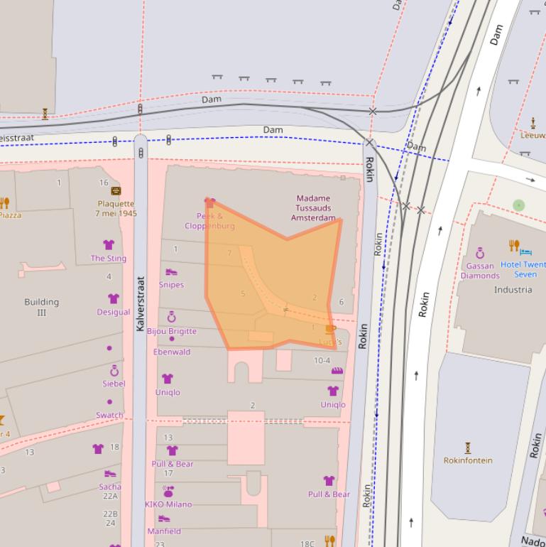 Kaart van postcodegebied 1012KB.