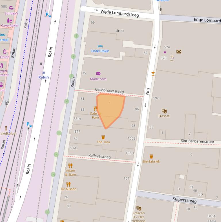 Kaart van postcodegebied 1012KJ.