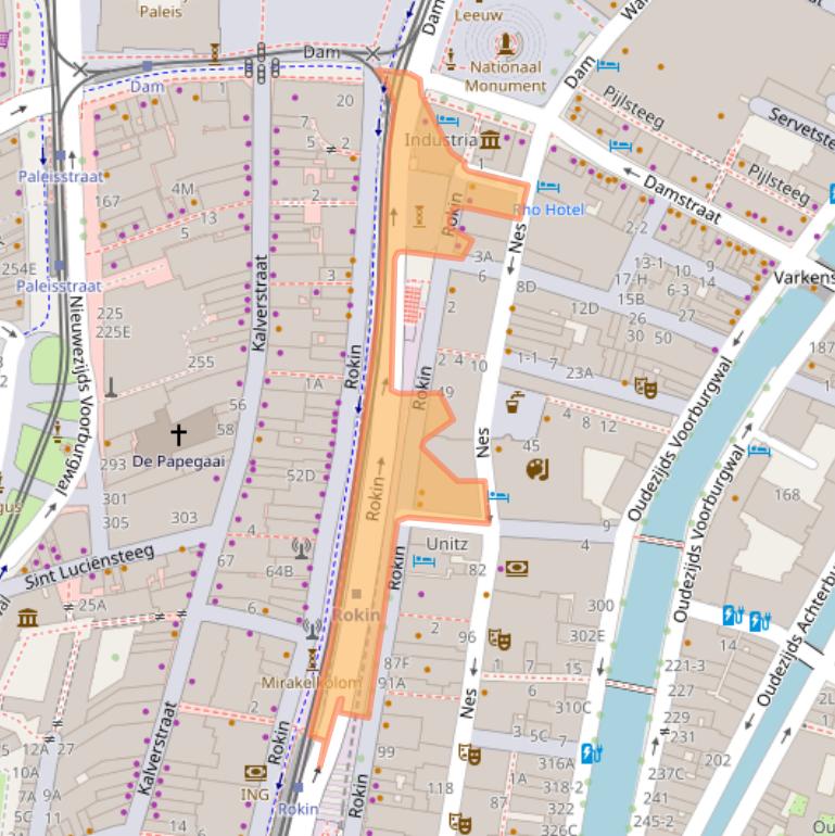 Kaart van postcodegebied 1012KK.