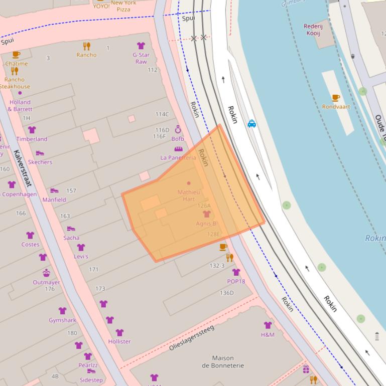 Kaart van postcodegebied 1012LC.