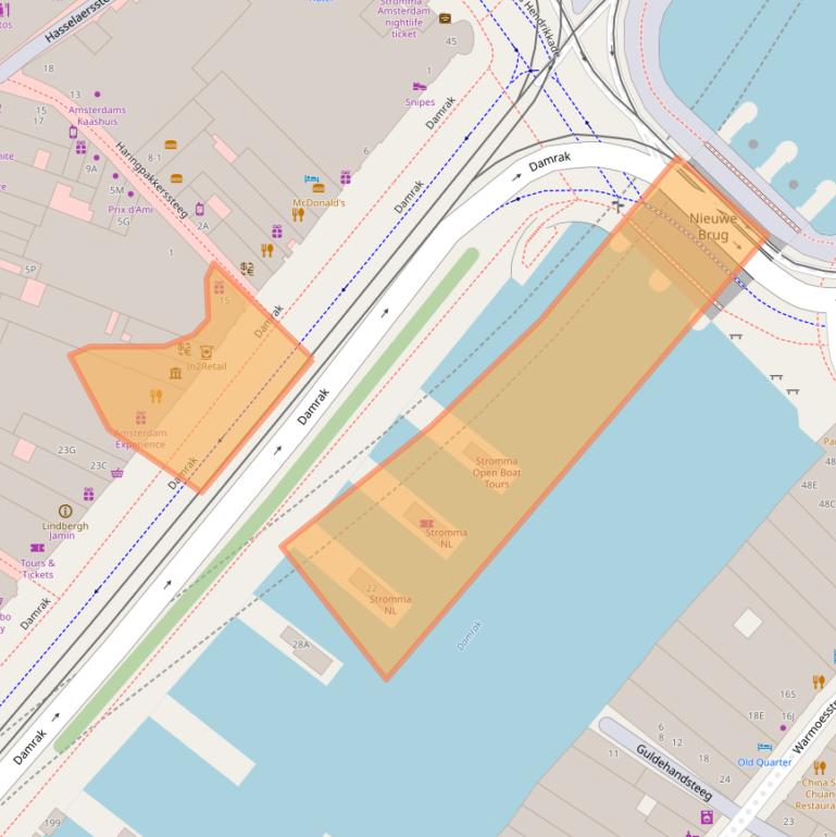 Kaart van postcodegebied 1012LH.