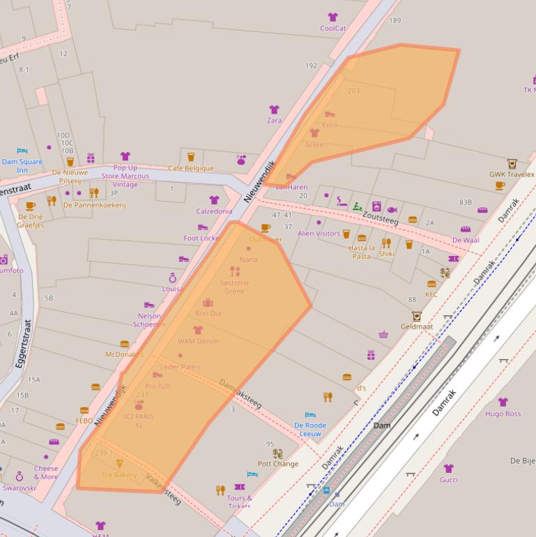 Kaart van postcodegebied 1012MH.