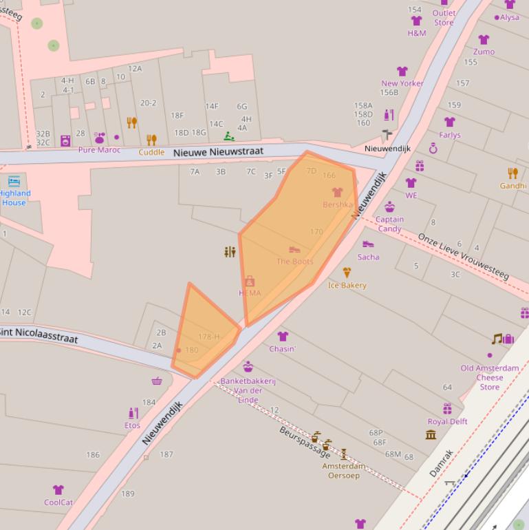 Kaart van postcodegebied 1012MT.