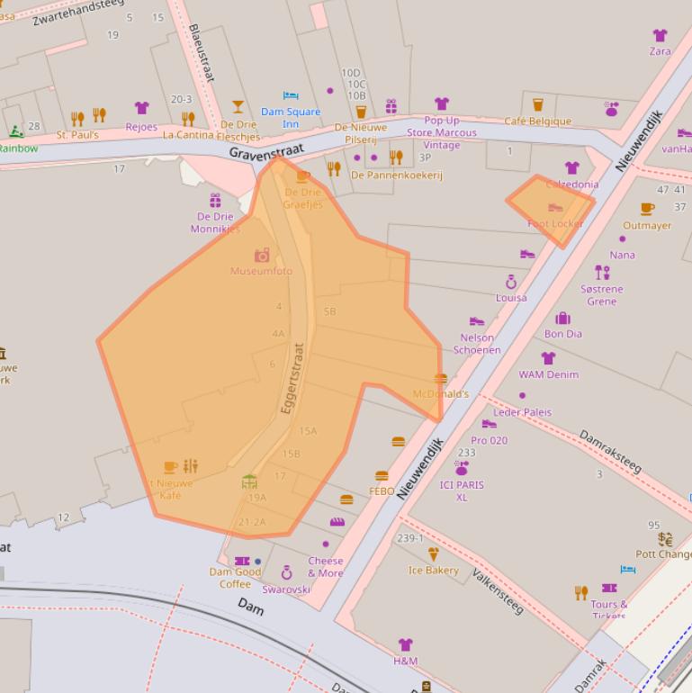 Kaart van postcodegebied 1012NN.