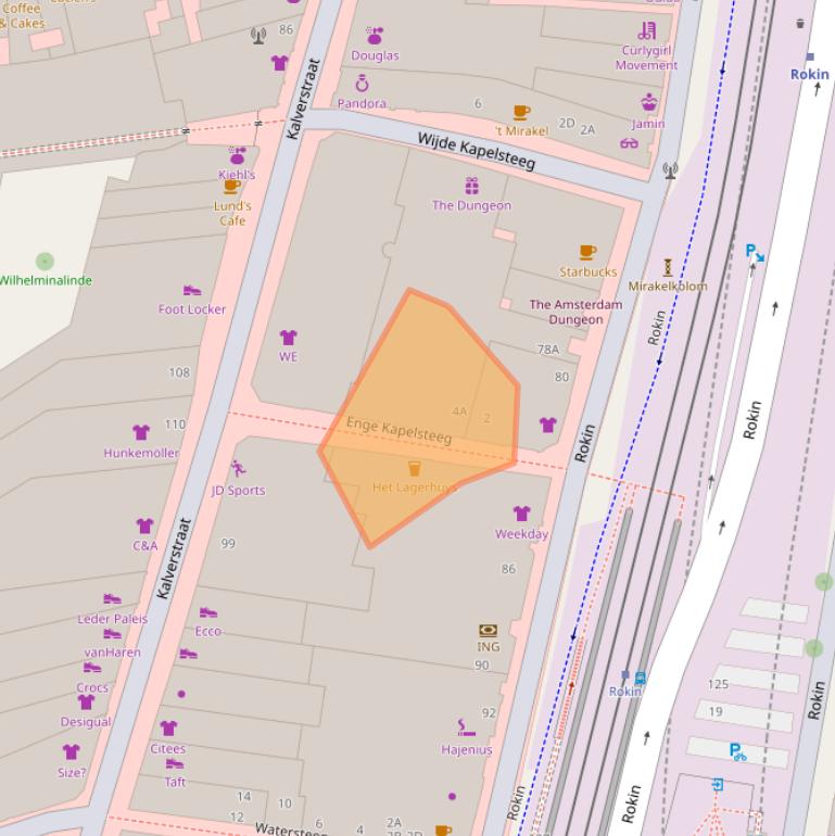 Kaart van postcodegebied 1012NT.