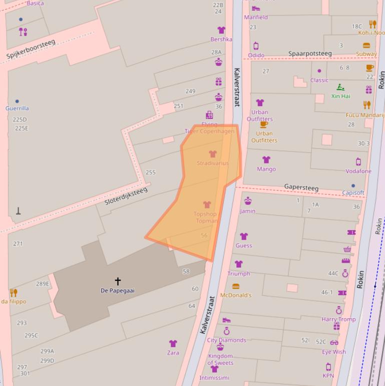 Kaart van postcodegebied 1012PE.