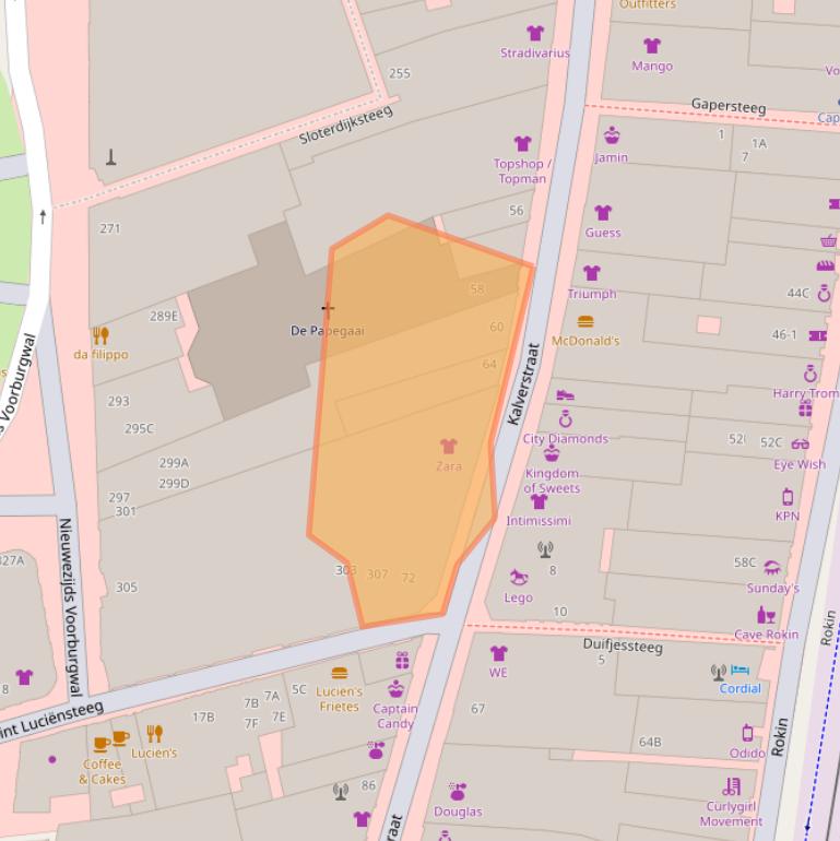 Kaart van postcodegebied 1012PG.