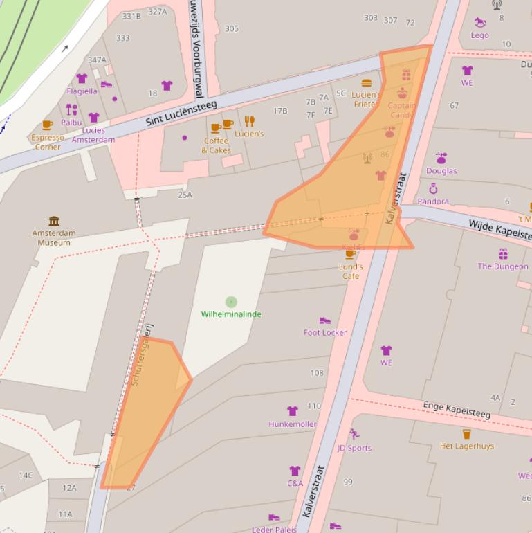 Kaart van postcodegebied 1012PH.