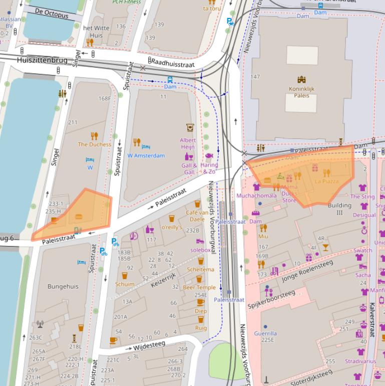 Kaart van postcodegebied 1012RB.