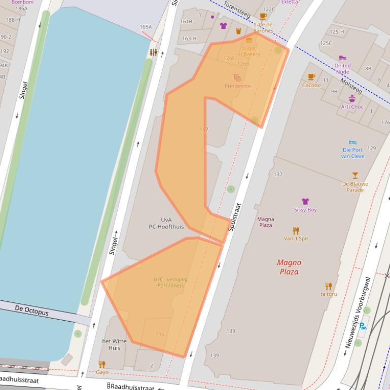 Kaart van postcodegebied 1012VB.