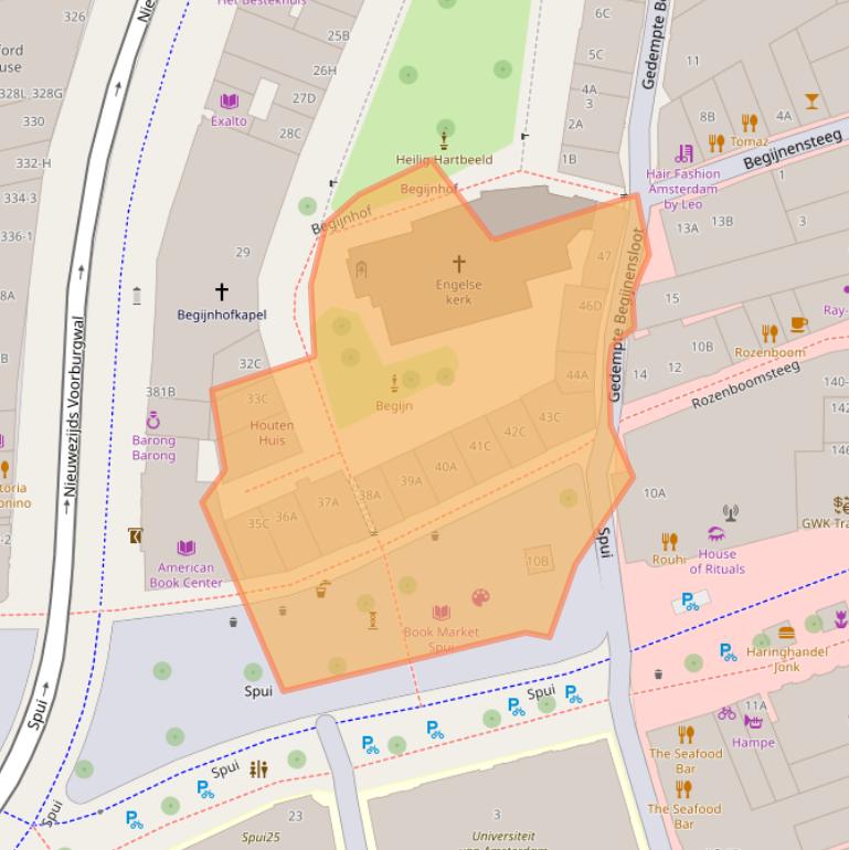 Kaart van postcodegebied 1012WV.