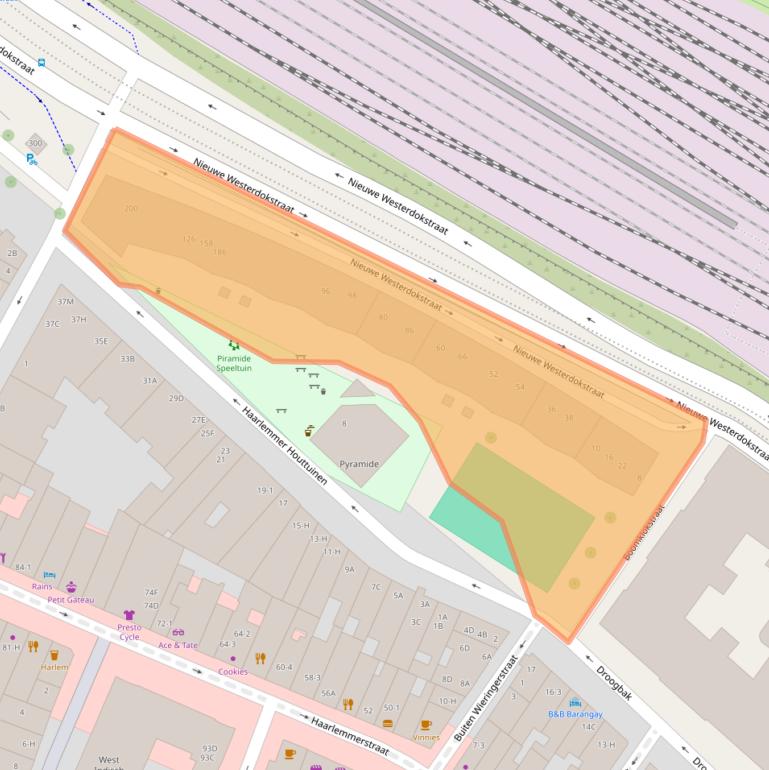Kaart van postcodegebied 1013AG.
