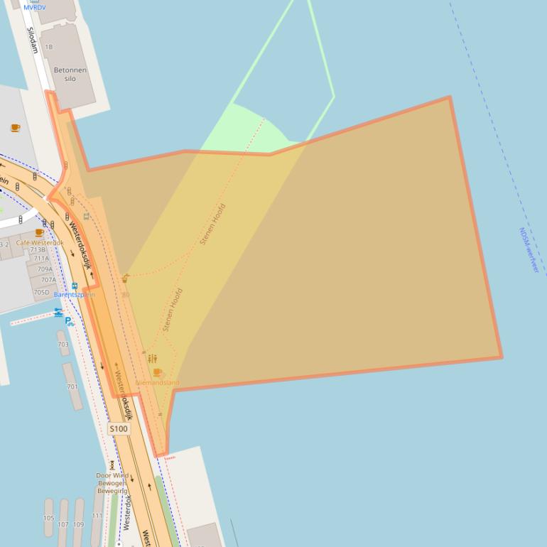 Kaart van postcodegebied 1013AJ.