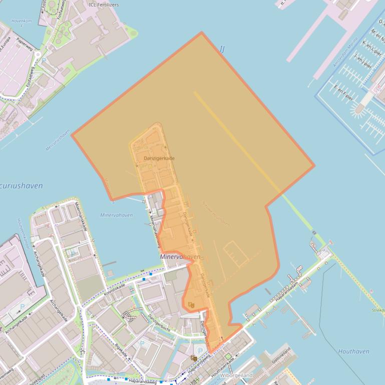 Kaart van postcodegebied 1013AP.