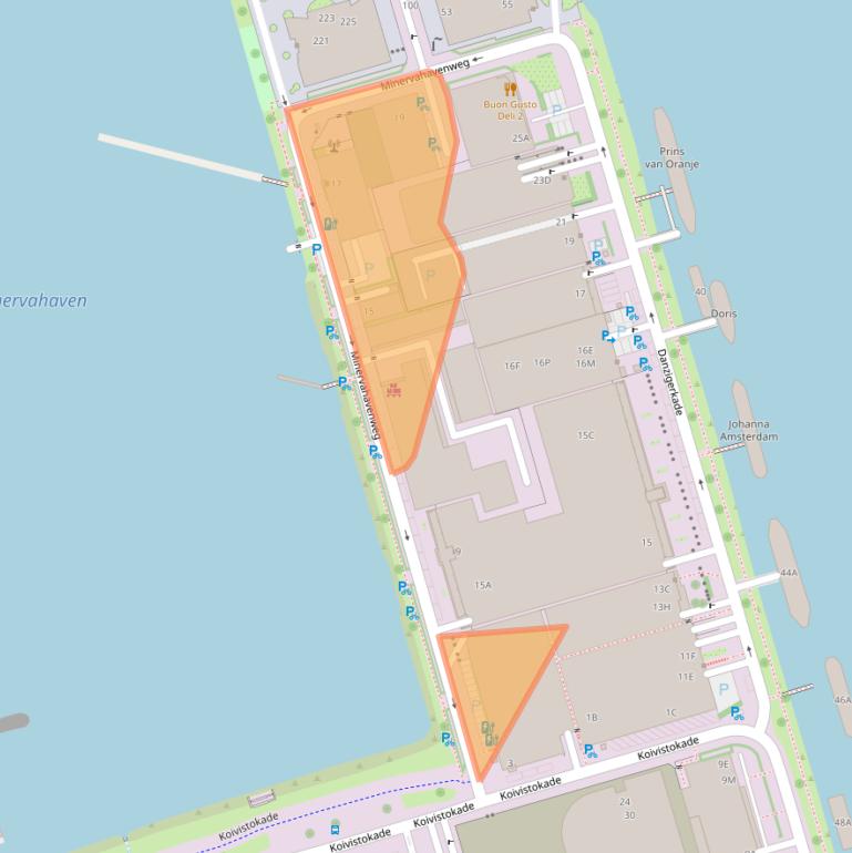 Kaart van postcodegebied 1013AR.