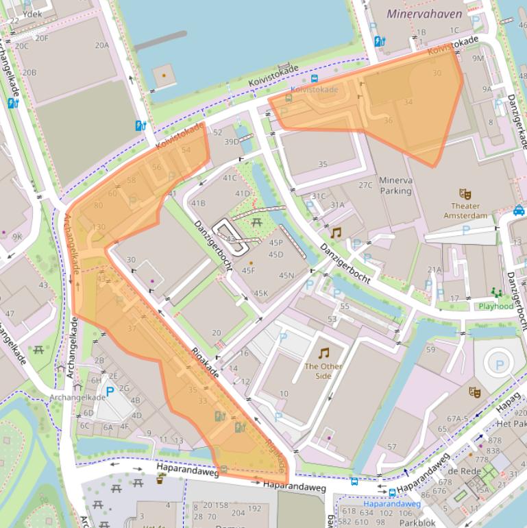 Kaart van postcodegebied 1013BB.