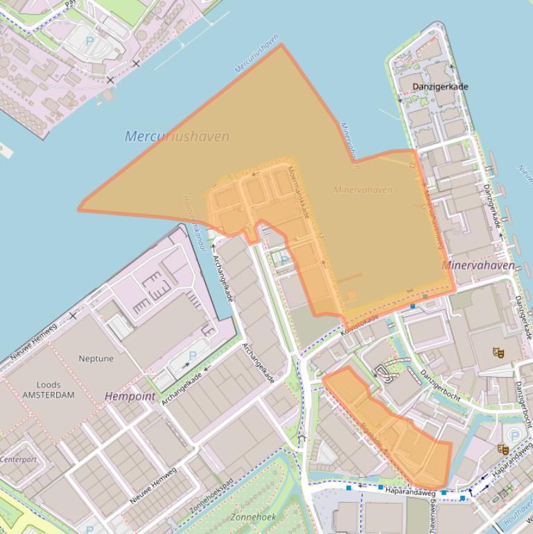 Kaart van postcodegebied 1013BC.