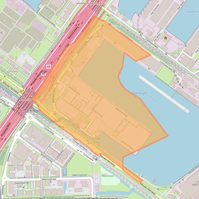 Kaart van postcodegebied 1013BJ.