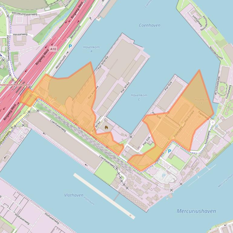 Kaart van postcodegebied 1013BL.