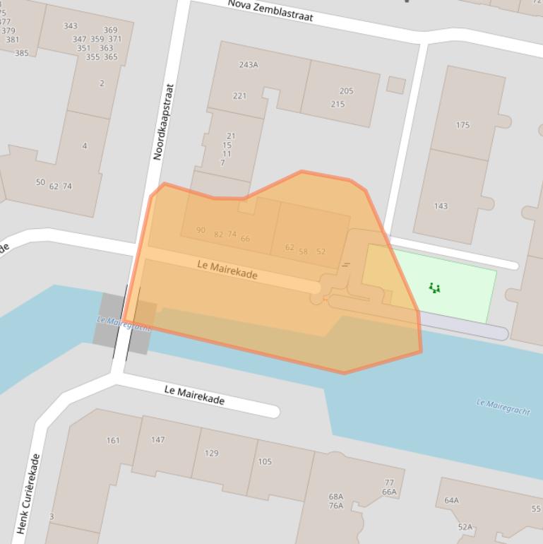 Kaart van postcodegebied 1013CD.