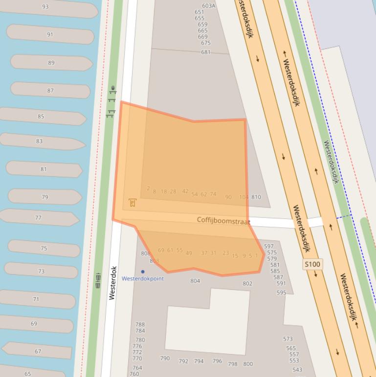 Kaart van postcodegebied 1013CG.