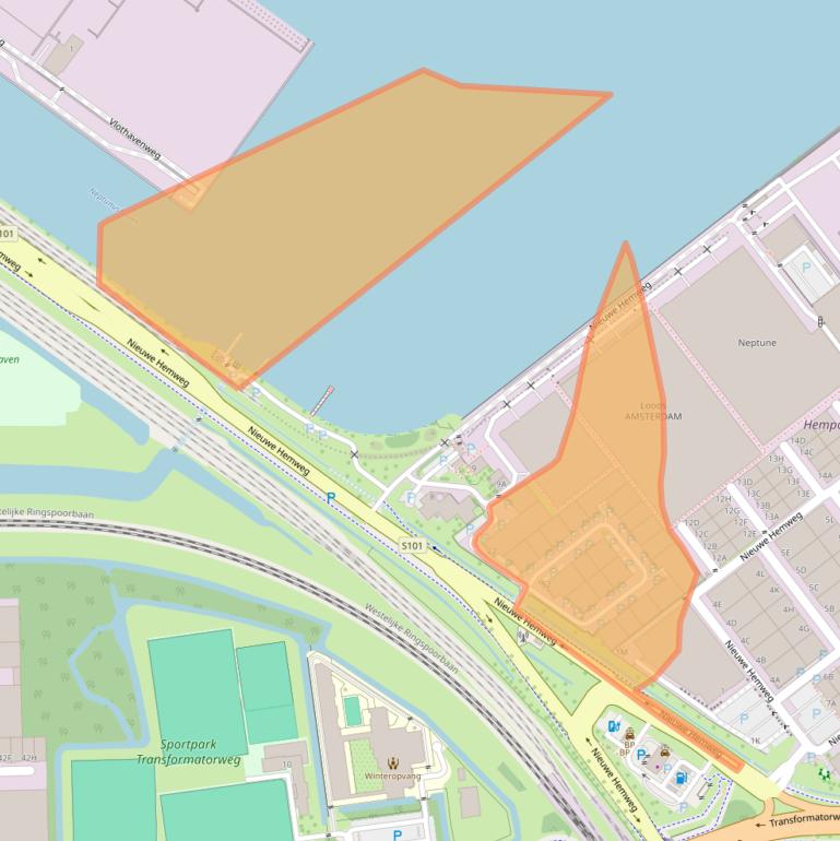 Kaart van postcodegebied 1013CX.