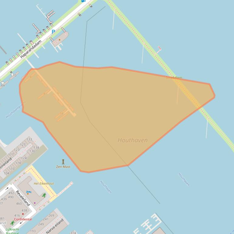 Kaart van postcodegebied 1013CZ.