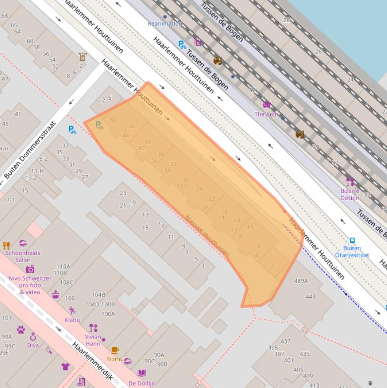Kaart van postcodegebied 1013DC.
