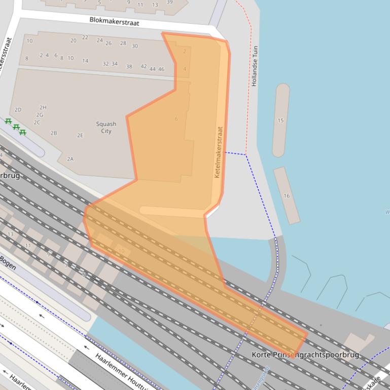Kaart van postcodegebied 1013DE.